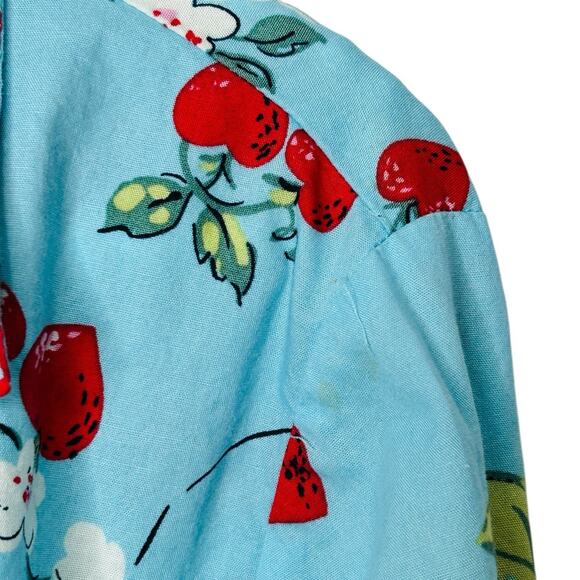 Nick & Nora Strawberry Pajama Top Womens Large Sleepwear‎ Summer Retro Country - Picture 9 of 13